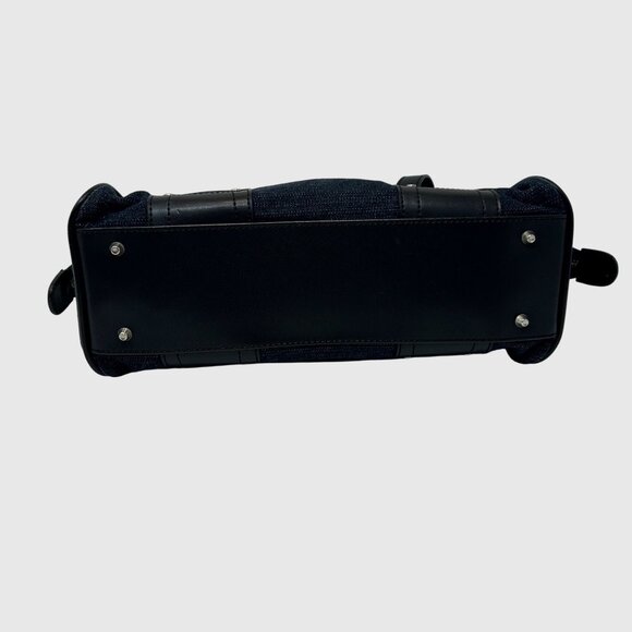 Roxy Womens Blue Denim & Black Faux Leather Handbag  Dual Handles & Zip Closure - Picture 4 of 10